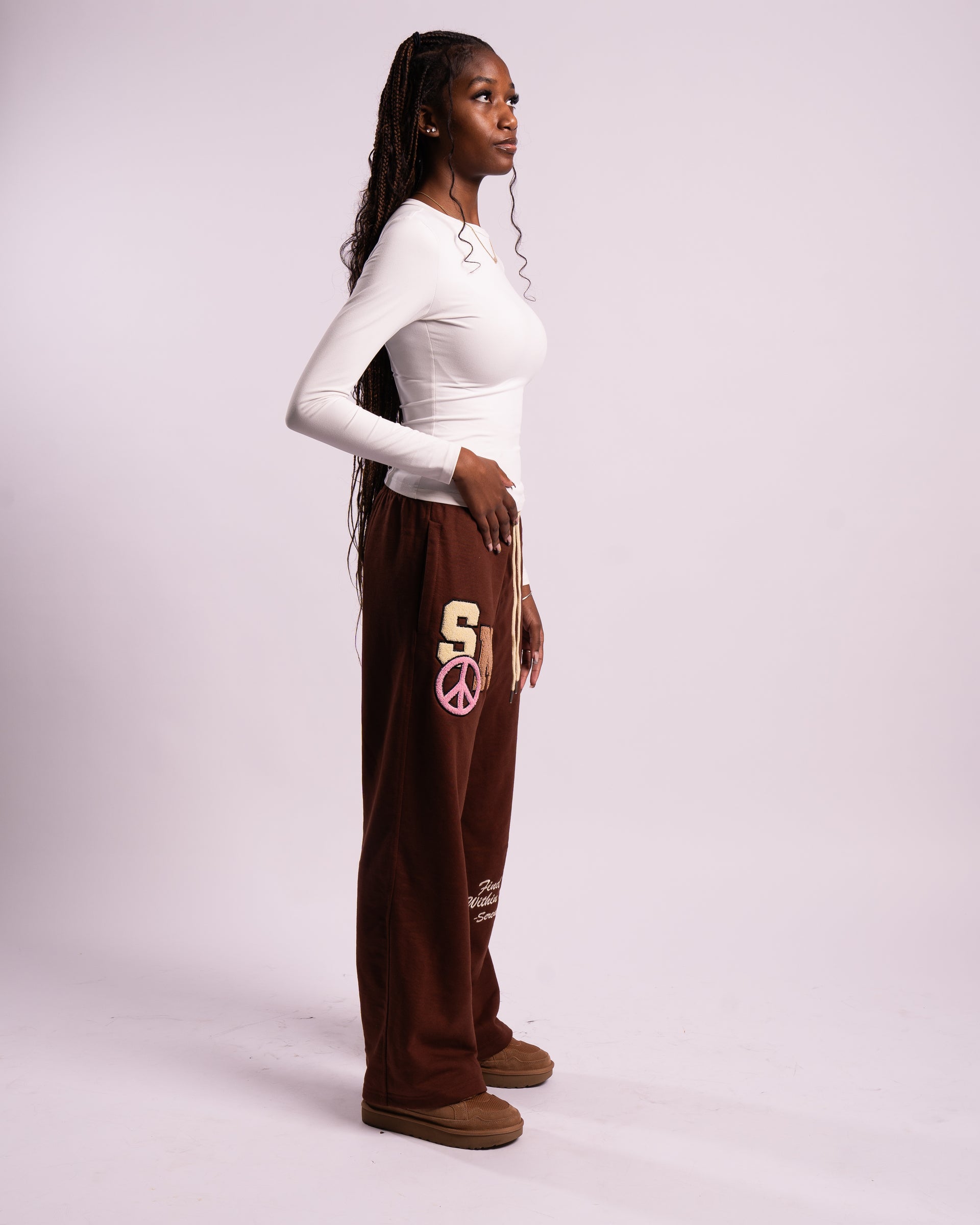 Brown SereneMade WideLeg Sweatpants