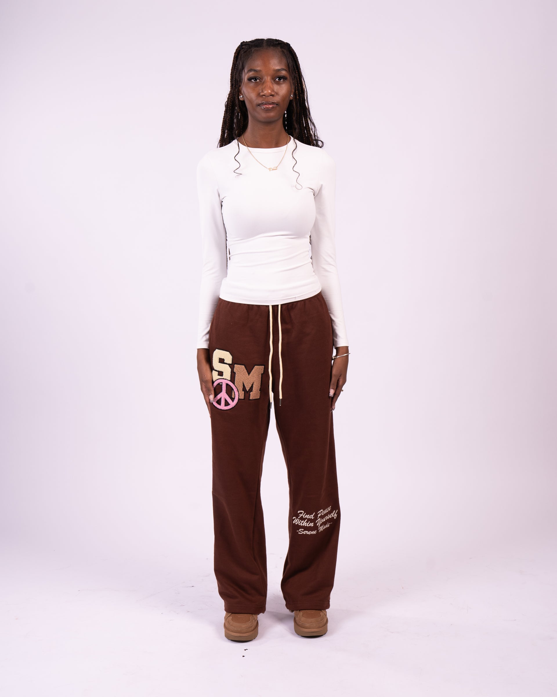 Brown SereneMade WideLeg Sweatpants